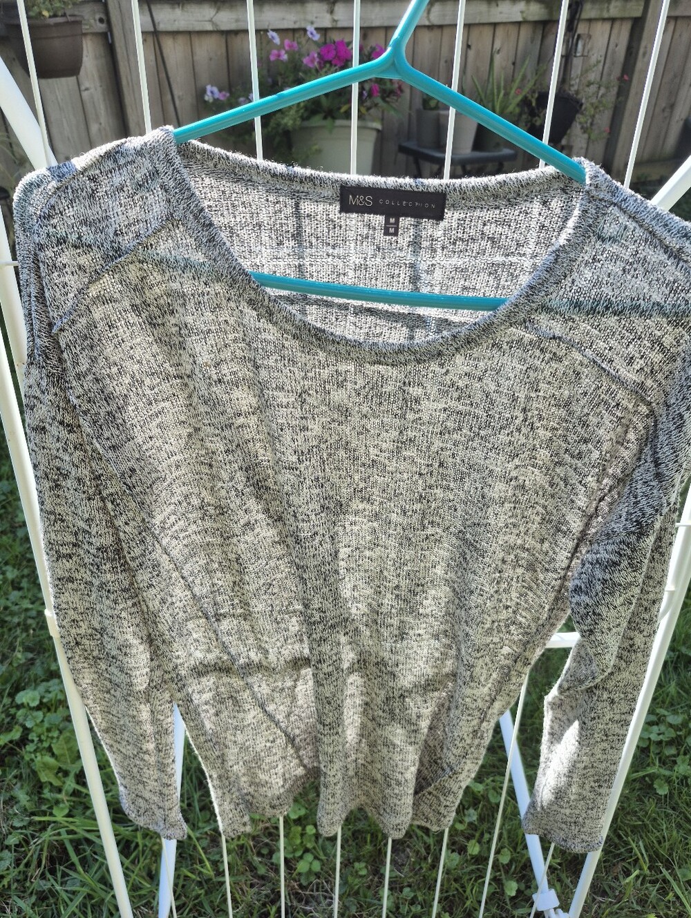 Women's Grey Marled Crewneck Sweater